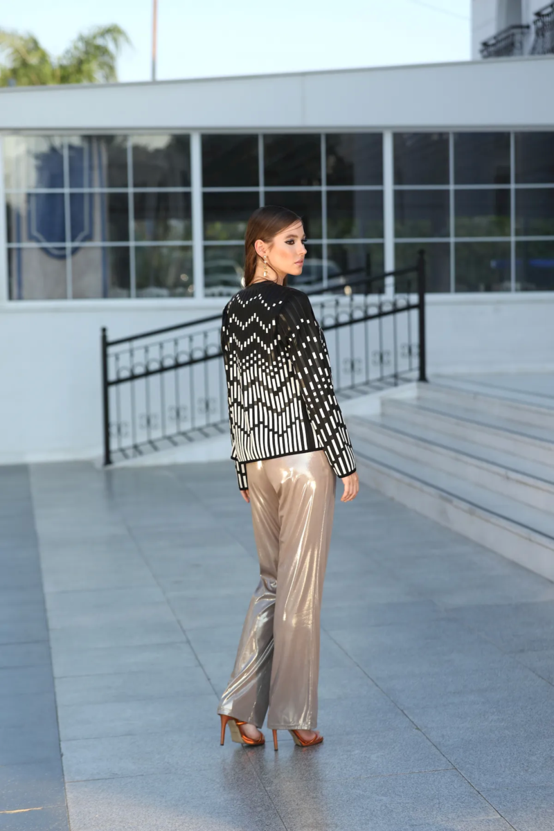 Striped-Black-White-Genuine-Leather-Spring-Coat-Thin-Fabric-Women's-Jacket-3